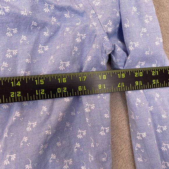 Aeropostale Mens Shirt Small Long Sleeve Floral Button Down Travel Casual Blue - Picture 5 of 14